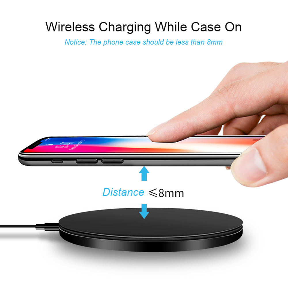 Qi Wireless Charger For iPhone 8 X XR XS Max QC3.0 10W Fast Wireless Charging