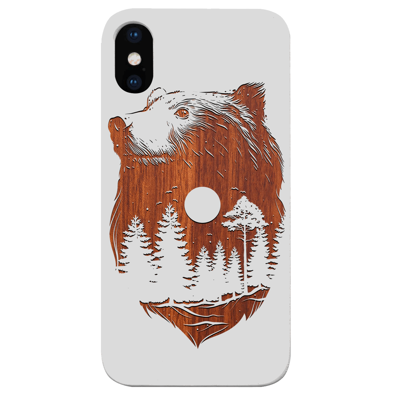 Bear Landscape 1 - Engraved Wood Phone Case