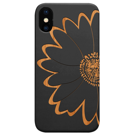 Big Flower - Engraved Wood Phone Case