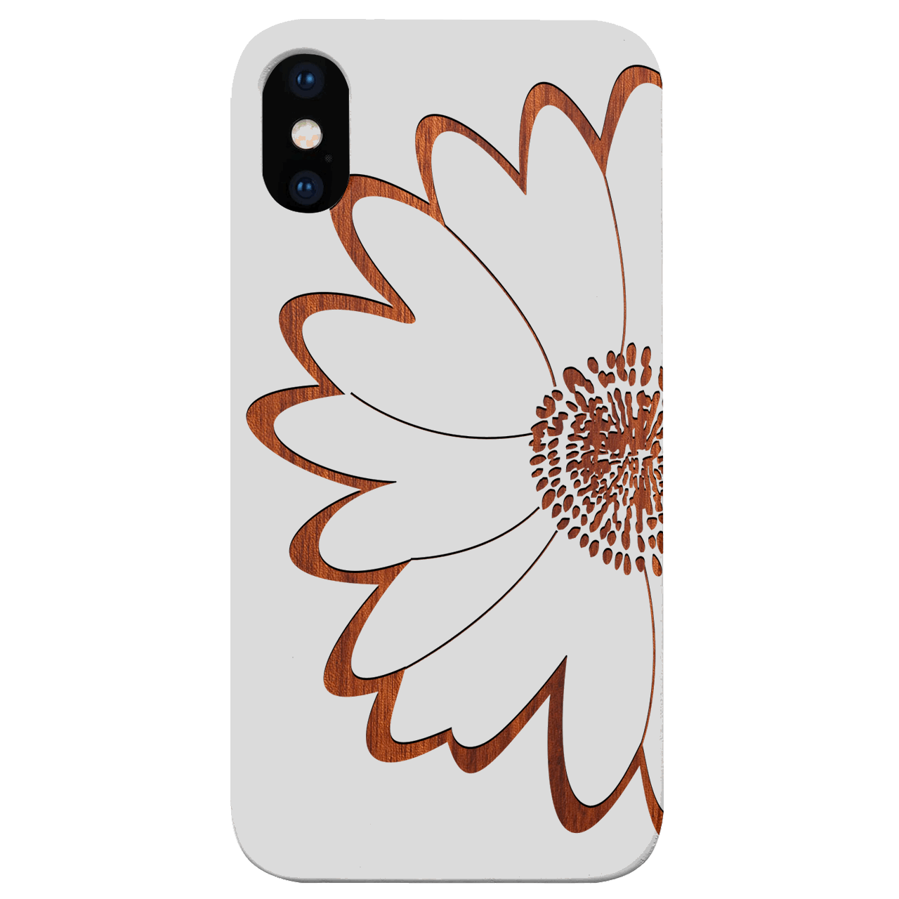 Big Flower - Engraved Wood Phone Case