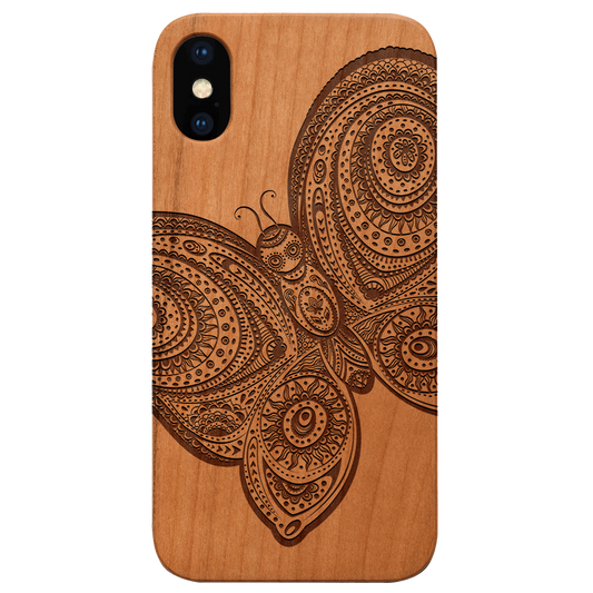 Butterfly 3 - Engraved Wood Phone Case