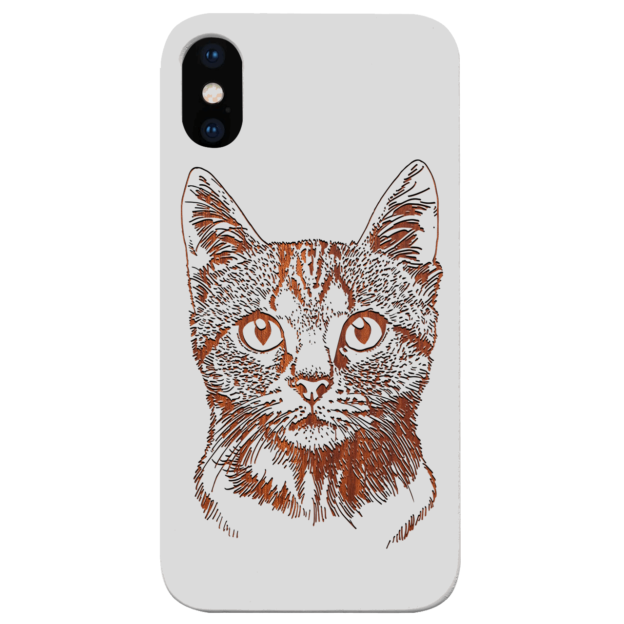 Cat - Engraved Wood Phone Case