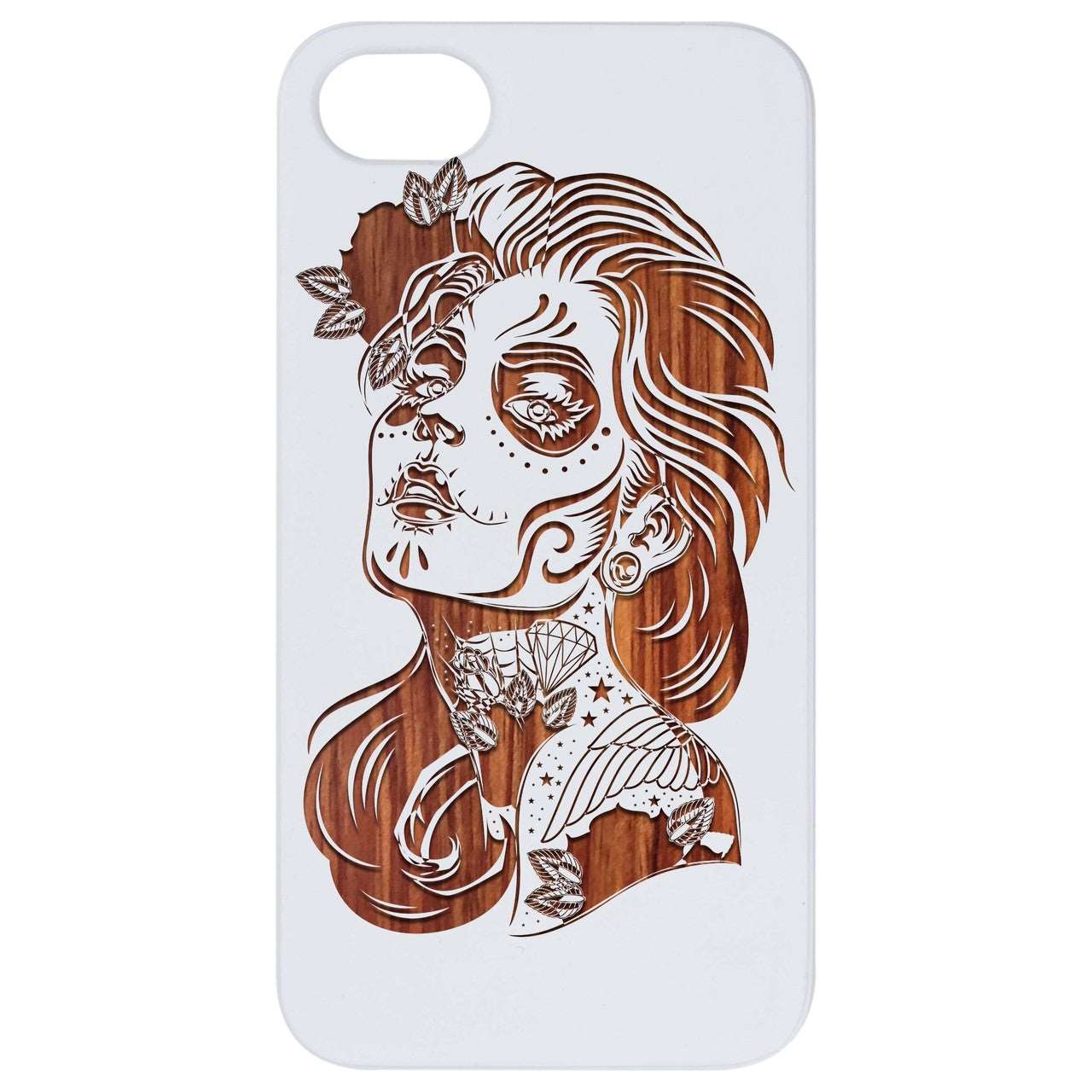 Day of Dead Girl - Engraved Wood Phone Case