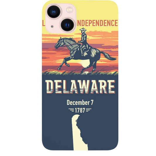 State Delaware Color Printed Wood Phone Case