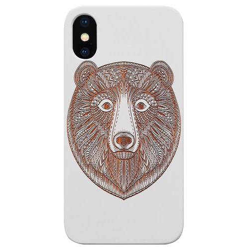 Bear Mandala - Engraved Wood Phone Case