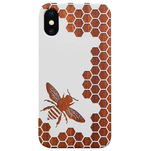 Bee Honeycomb - Engraved Wood Phone Case