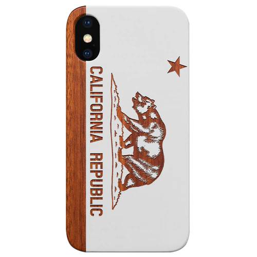 California Flag - Engraved Wood Phone Case