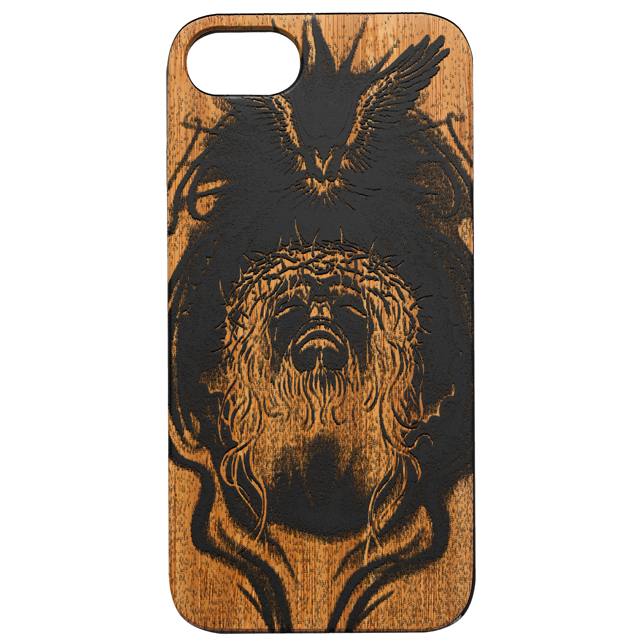 Jesus Crown - Engraved Wood Phone Case