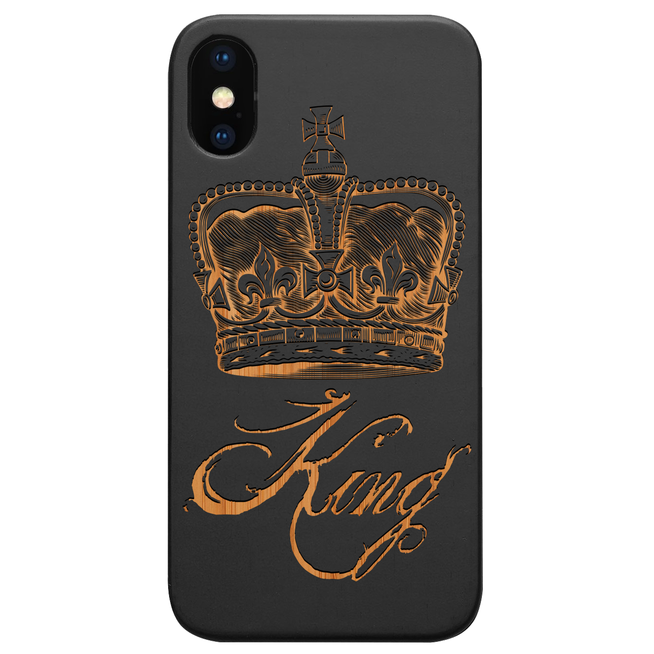 King Crown - Engraved Wood Phone Case