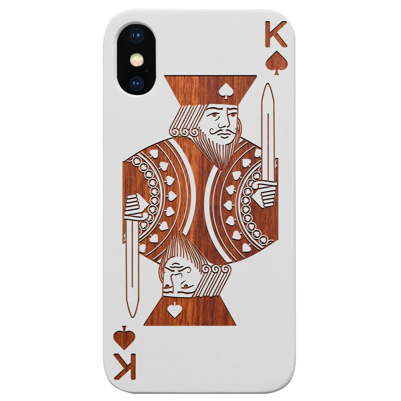 King of Spades - Engraved Wood Phone Case