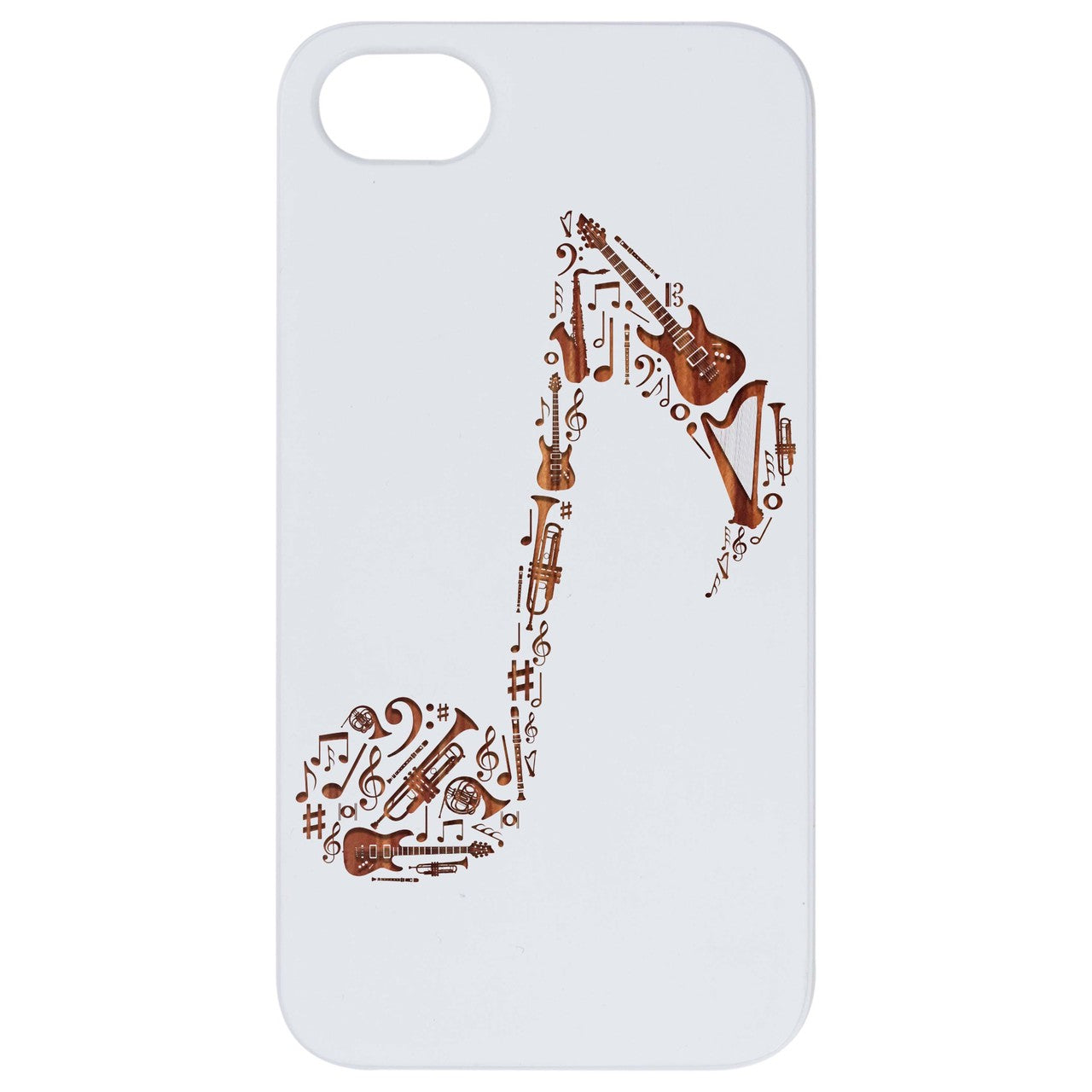 Music Note - Engraved Wood Phone Case