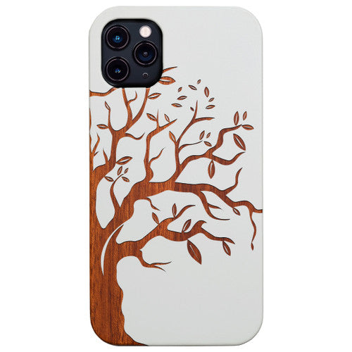 Half Tree 2 - Engraved Wood Phone Case
