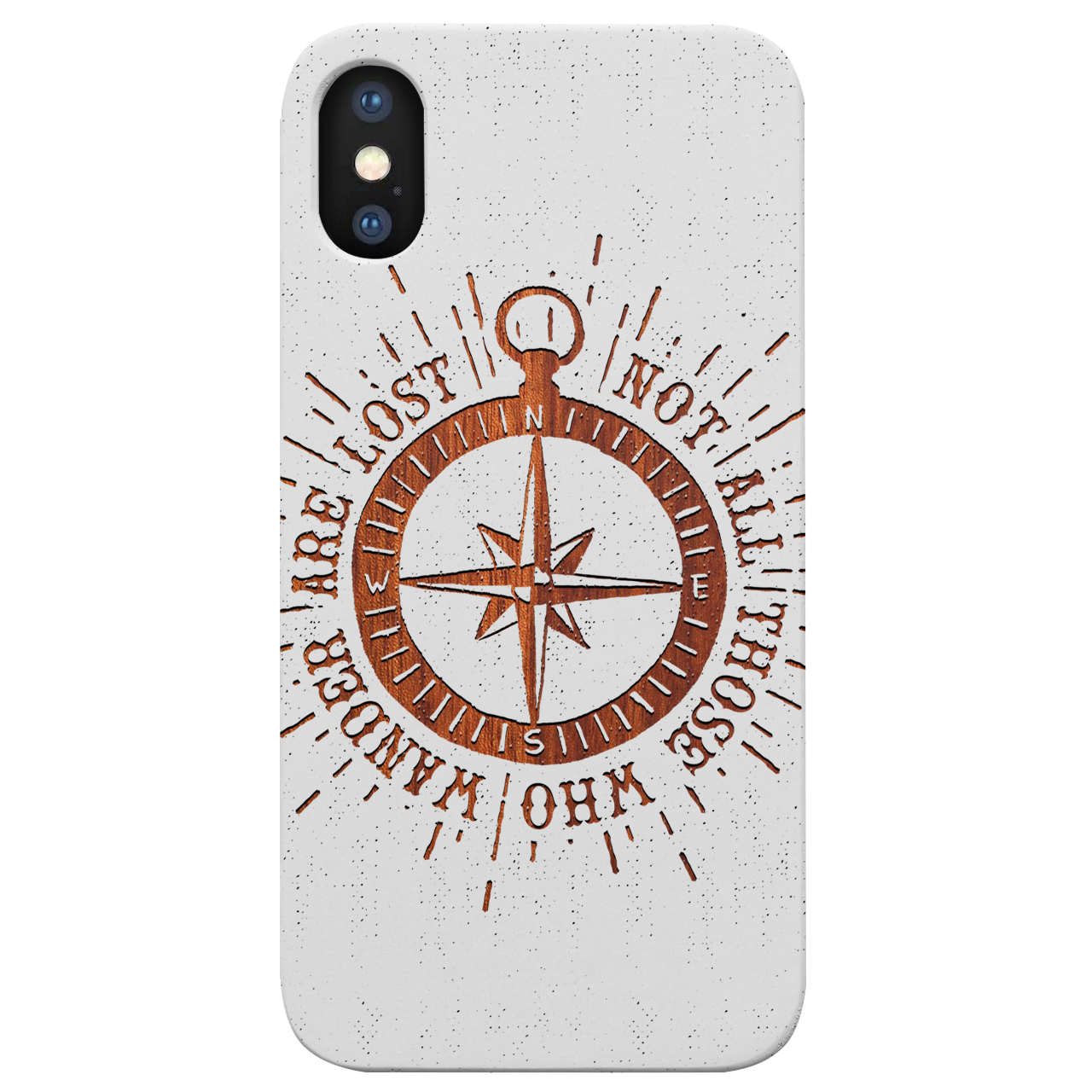 Retro Compass - Engraved Wood Phone Case