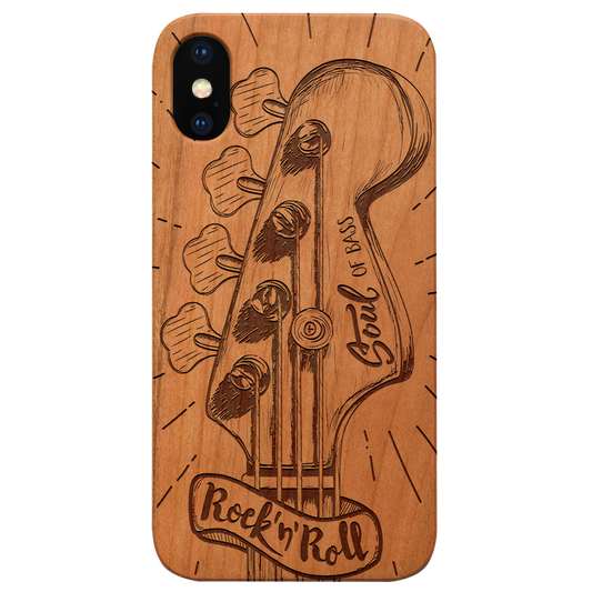 Rock n Roll Bass - Engraved Wood Phone Case