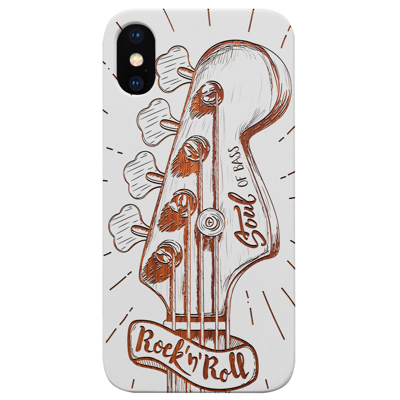 Rock n Roll Bass - Engraved Wood Phone Case