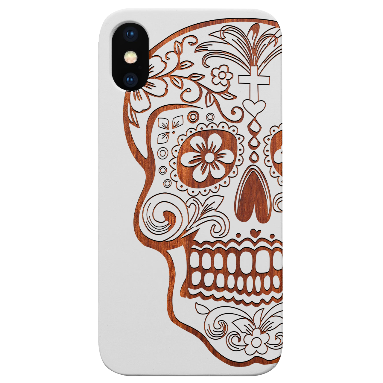 Skull Christ - Engraved Wood Phone Case
