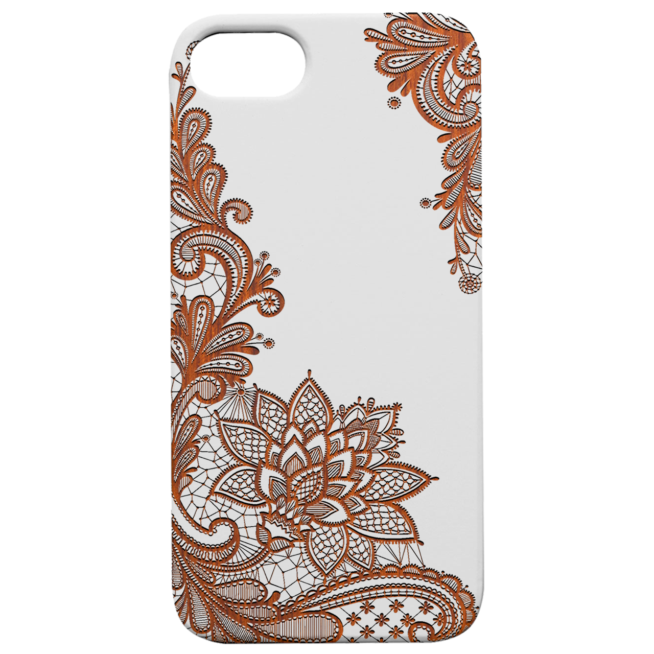 Flowers Frame - Engraved Wood Phone Case