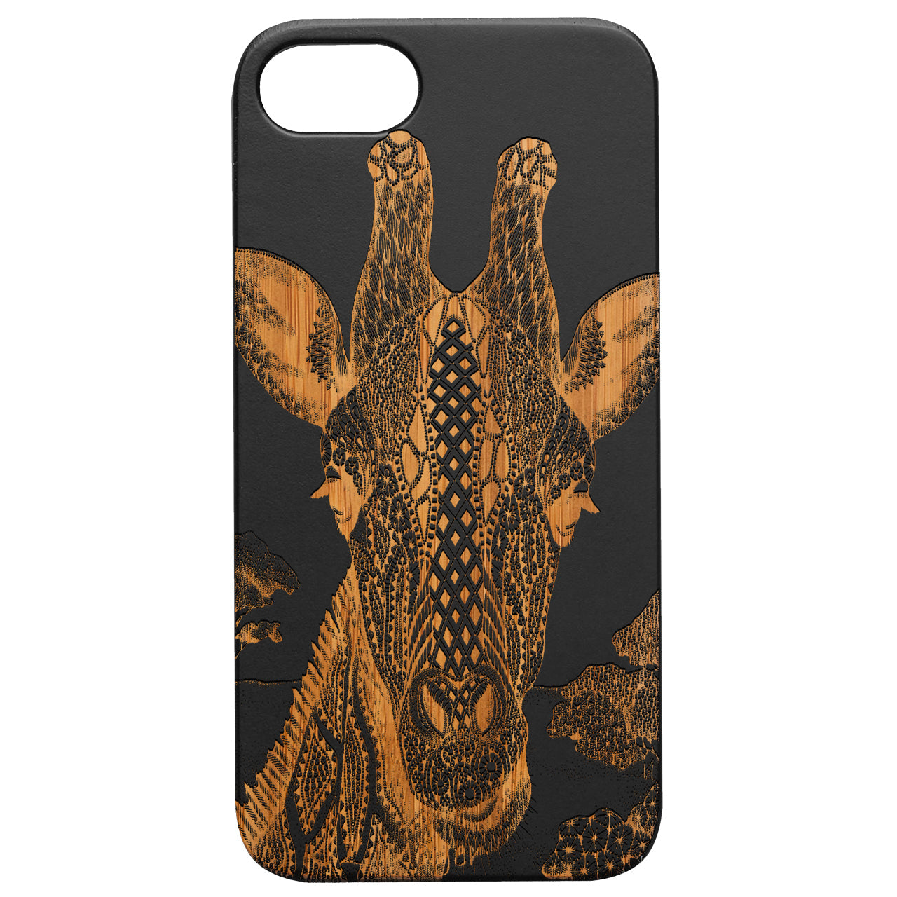 Giraffe Mandala - Engraved Wood Phone Case