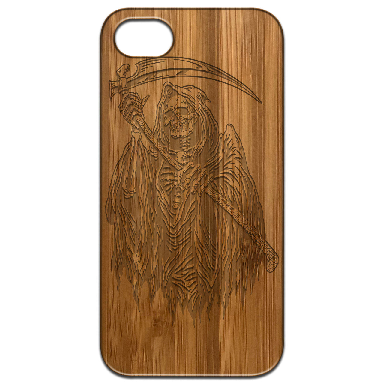 Grim Reaper - Engraved Wood Phone Case