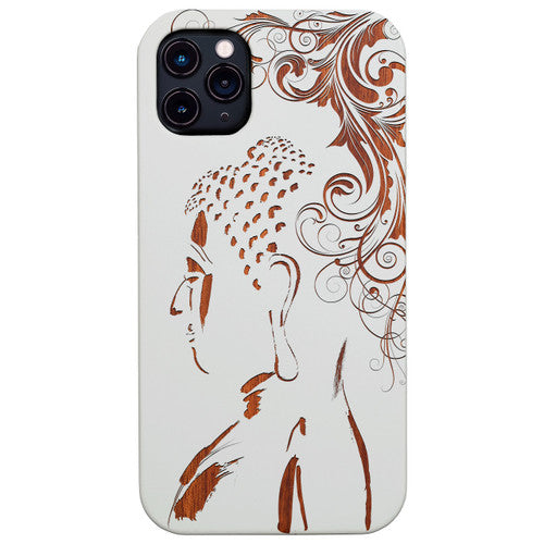 Buddha Side Mandala - Engraved Wood Phone Case
