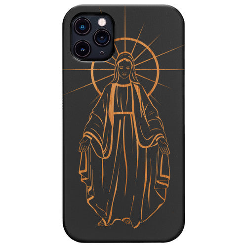 Mother Mary - Engraved Wood Phone Case