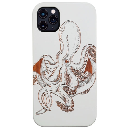 Octopus Tentacles - Engraved Wood Phone Case