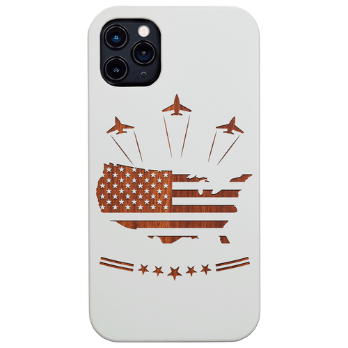 USA Air Force Flag - Engraved Wood Phone Case