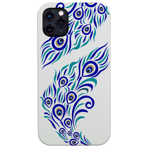 Peacock Feather 2 - UV Color Printed Wood Phone Case