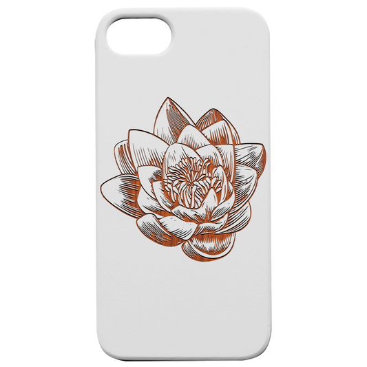 Lotus Flower - Engraved Wood Phone Case