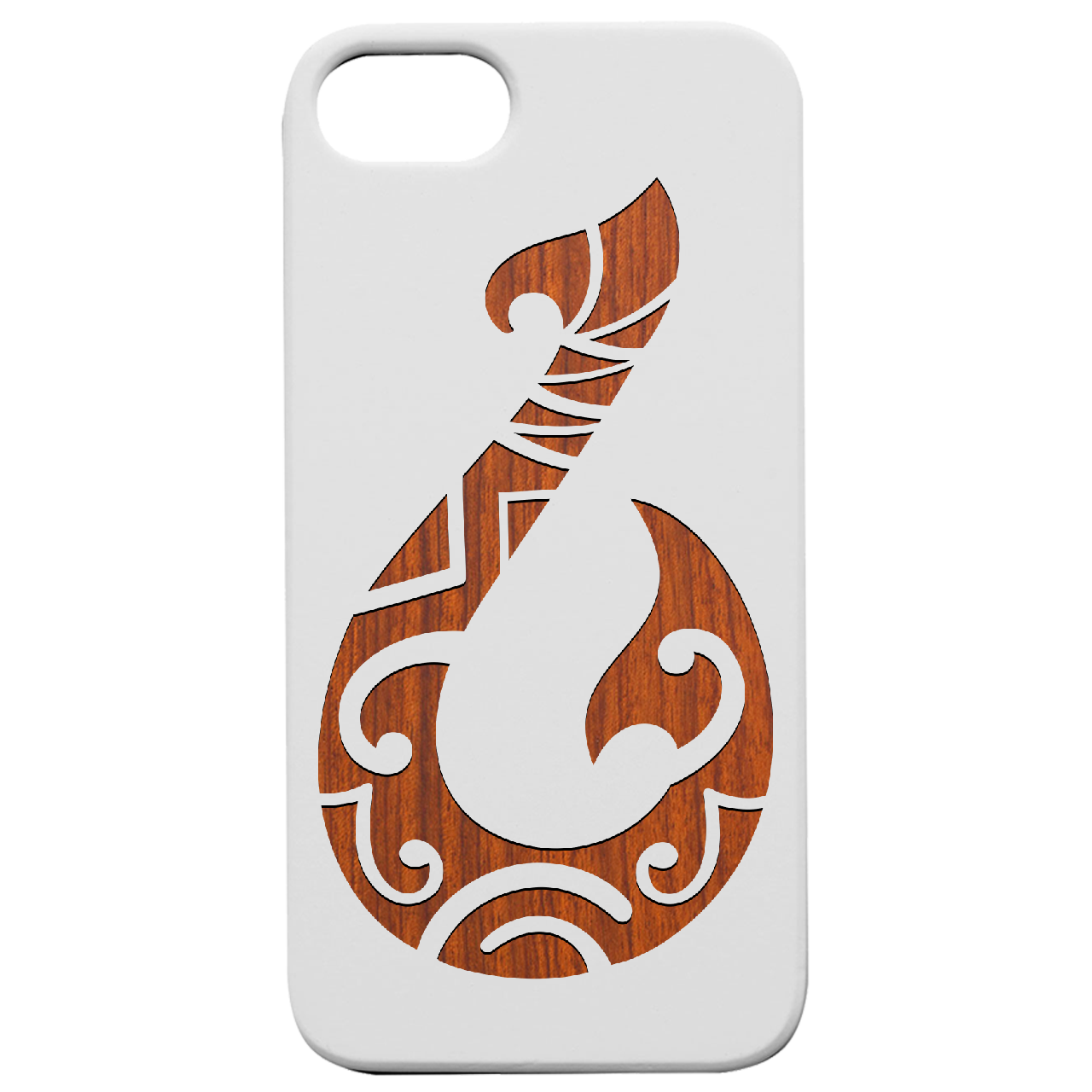 Maori Hook - Engraved Wood Phone Case