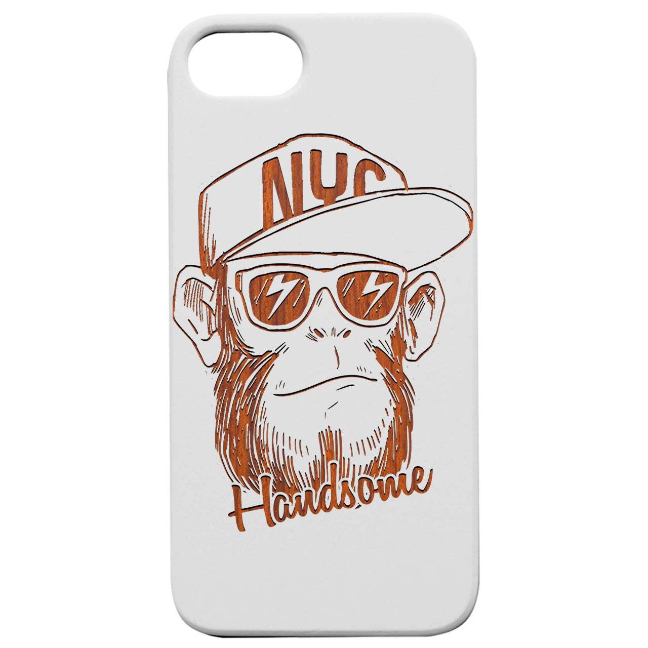 Monkey Handsome - Engraved Wood Phone Case