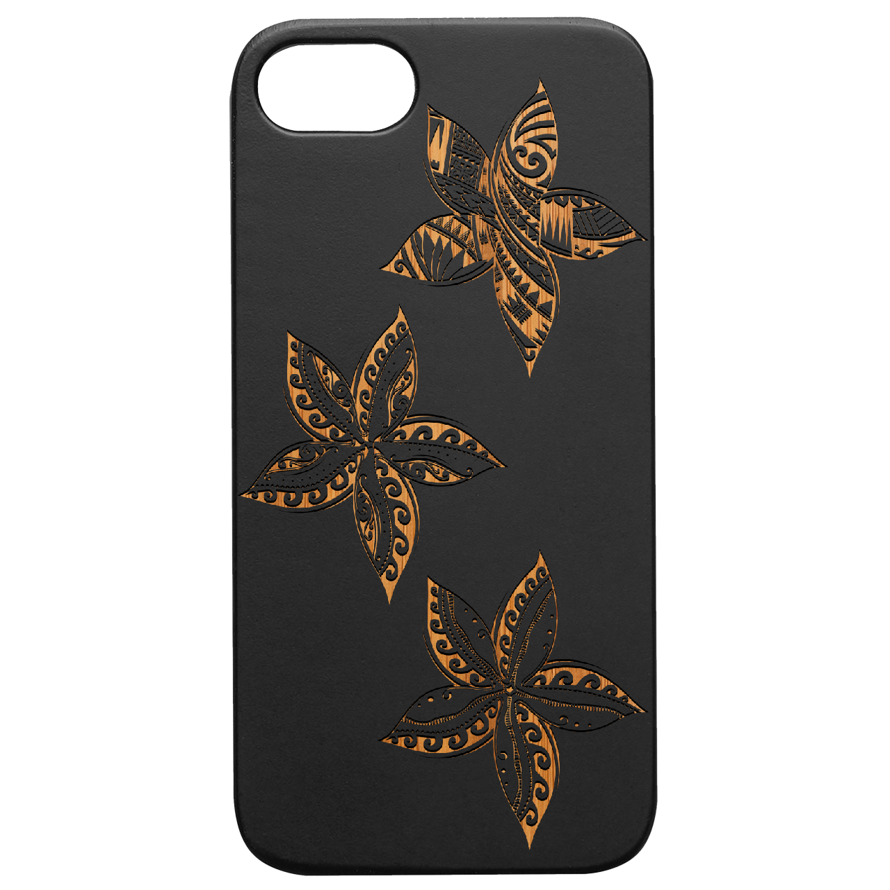 Plumeria - Engraved Wood Phone Case