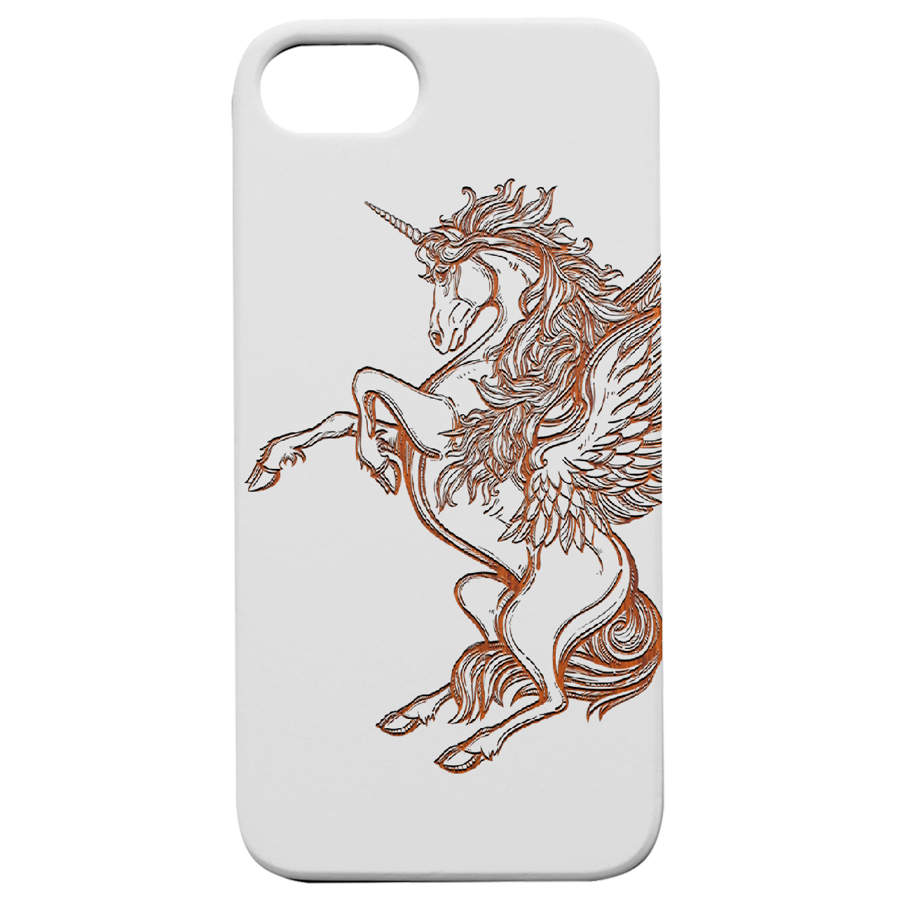 Unicorn 2 - Engraved Wood Phone Case