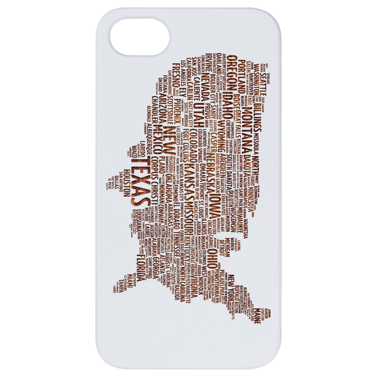 United States - Engraved Wood Phone Case