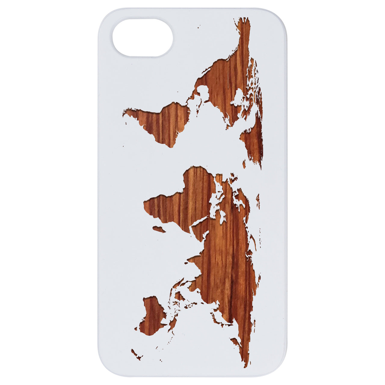 World Map - Engraved Wood Phone Case