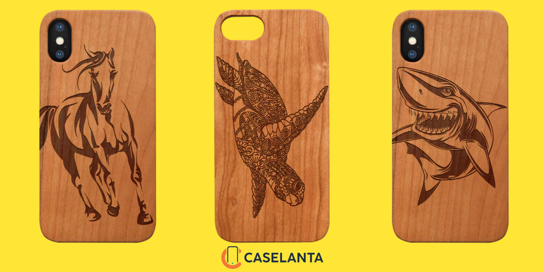 Animal Engraved Wood Phone Cases