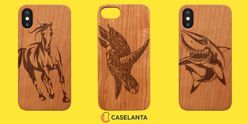 Animal Engraved Wood Phone Cases