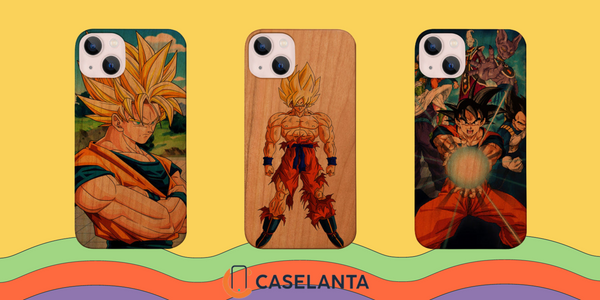 Goku Saiyan Color Printed Wood Phone Cases