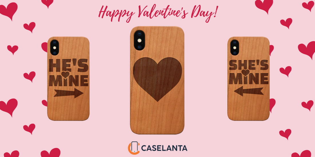 Happy Valentines Day Engraved Wood Phone Case