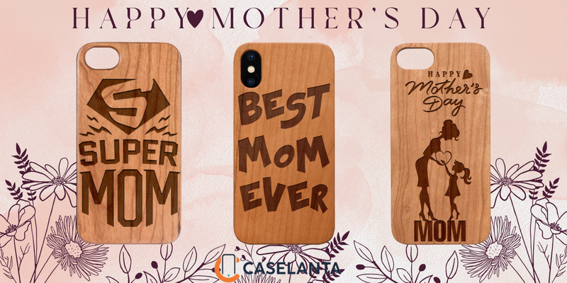 Happy mothers day engraved wood phone case