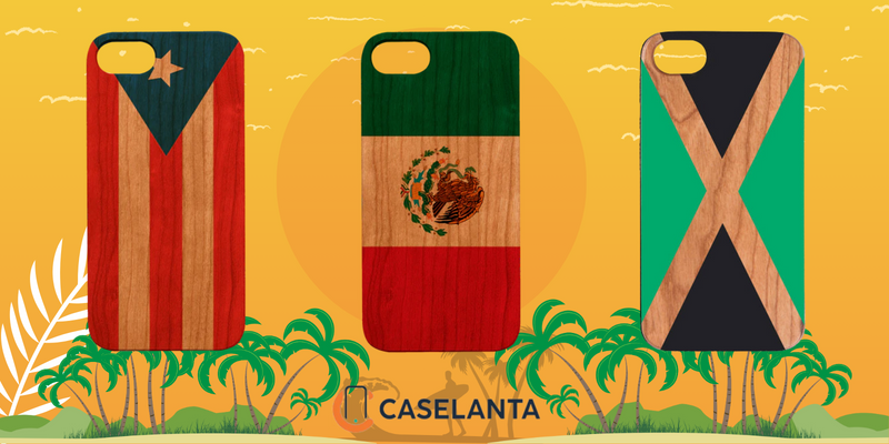 Middle America and Caribbean Flag Colored Wood Phone Cases