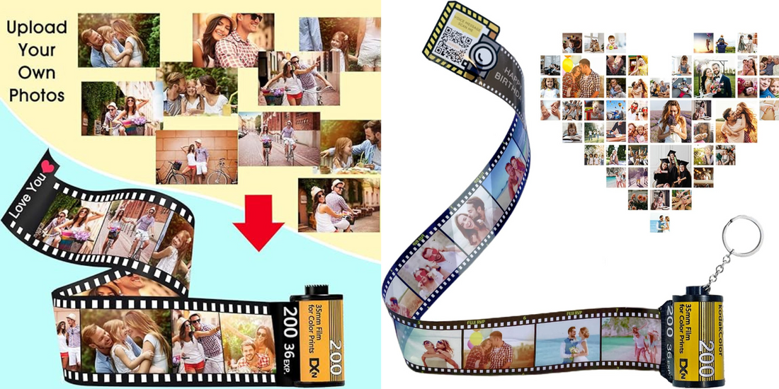Personalized Gift Custom Photo Camera Film Roll Keychains