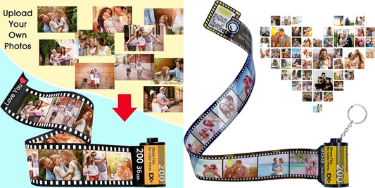 Personalized Gift Custom Photo Camera Film Roll Keychains