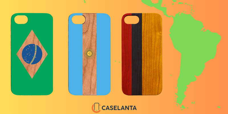  South American Countries Flag Color Printed wood Phone Case