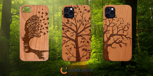12 Engraved Wood Phone Cases with Tree Designs 🌳