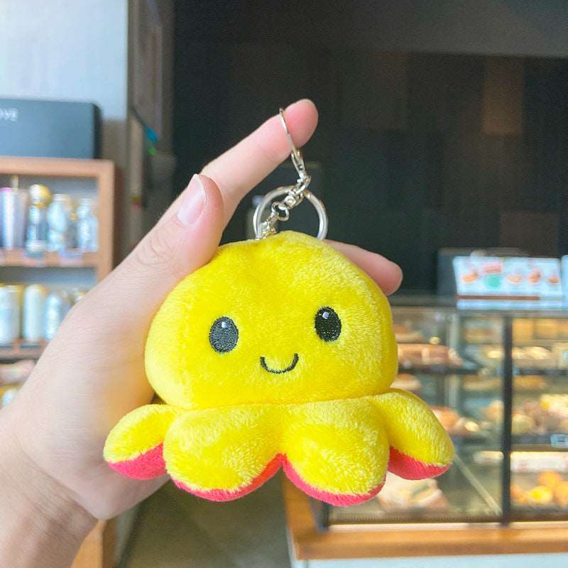 Creative Plush Flip Octopus Keychain Flip Octopus Key Pendant Jewelry Bag Pendant Key Chain Ornament