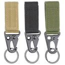 Outdoor military fan woven strap tactical eagle beak buckle travel backpack external hanging quick retrieval keychain