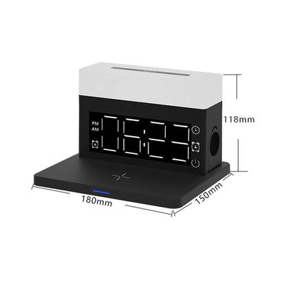 Multifunctional Wireless Charger 15W Fast Charge Desk Lamp Alarm Clock 6 in 1 for Apple Huawei