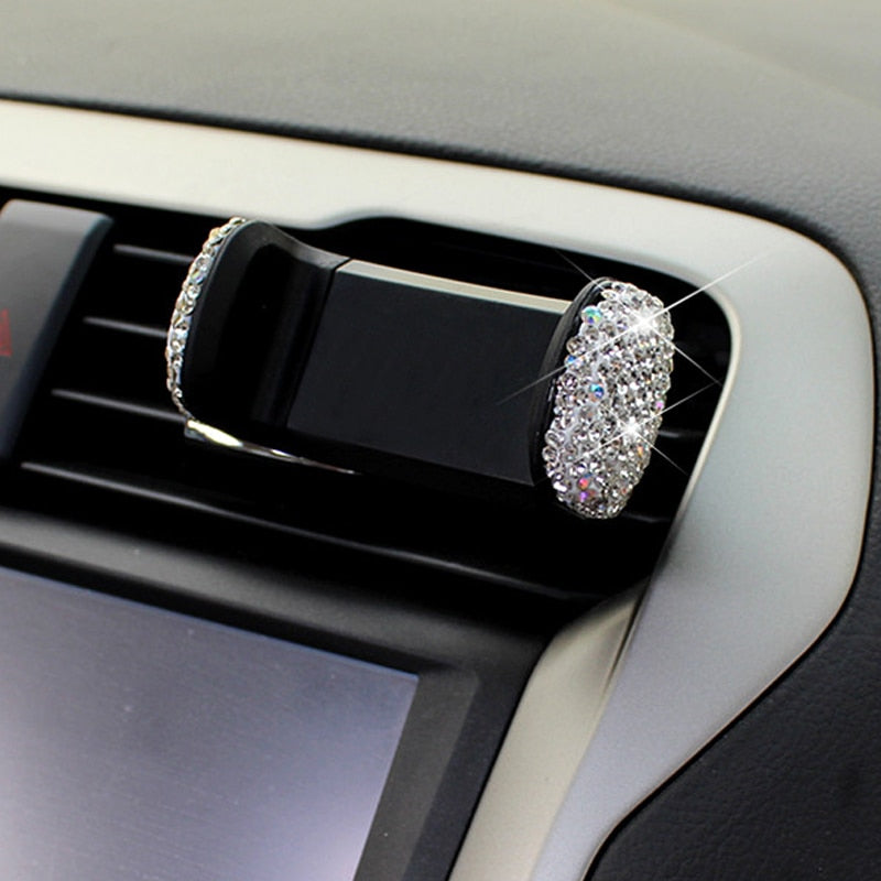 3 in 1 360 Degree Car Phone Holder with Crystal Diamond Type