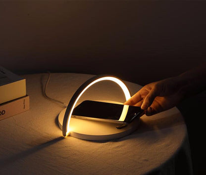 Wooden Qi Wireless Charger Lamp Desktop Wireless Charging Nightligh Stand Holder For Samsung Galaxy S10e Note10 9 Plus Xiaomi